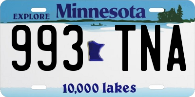 MN license plate 993TNA