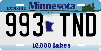 MN license plate 993TND
