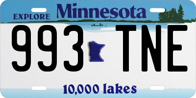 MN license plate 993TNE