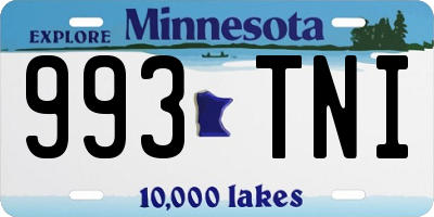MN license plate 993TNI