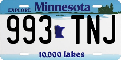 MN license plate 993TNJ