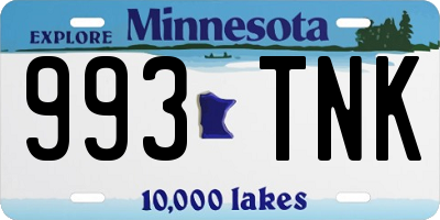 MN license plate 993TNK