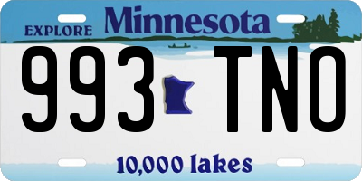 MN license plate 993TNO