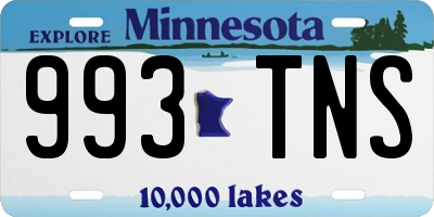 MN license plate 993TNS