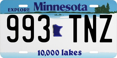 MN license plate 993TNZ