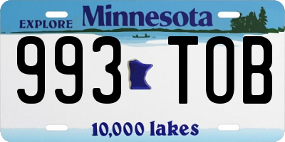 MN license plate 993TOB