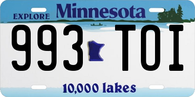 MN license plate 993TOI