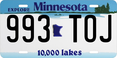 MN license plate 993TOJ
