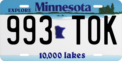 MN license plate 993TOK