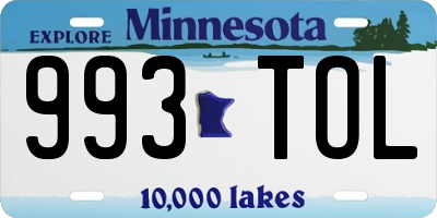 MN license plate 993TOL