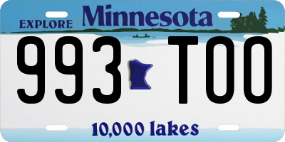 MN license plate 993TOO
