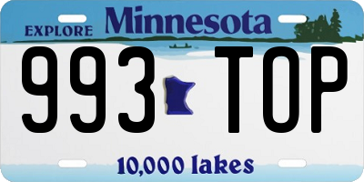 MN license plate 993TOP