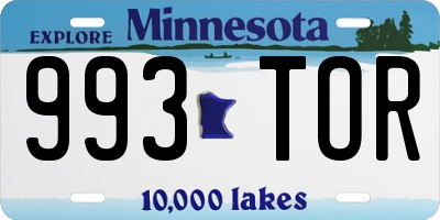 MN license plate 993TOR