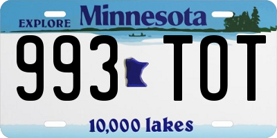 MN license plate 993TOT