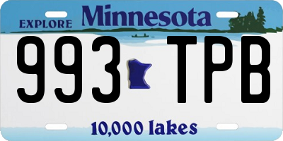 MN license plate 993TPB