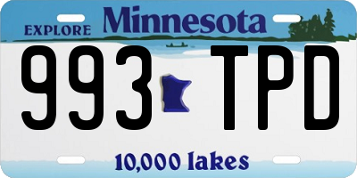 MN license plate 993TPD