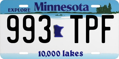 MN license plate 993TPF