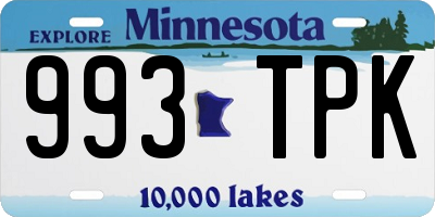 MN license plate 993TPK