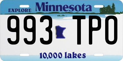 MN license plate 993TPO