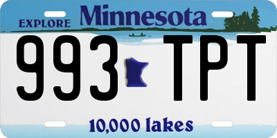 MN license plate 993TPT