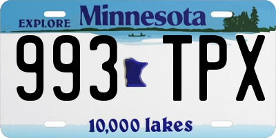 MN license plate 993TPX