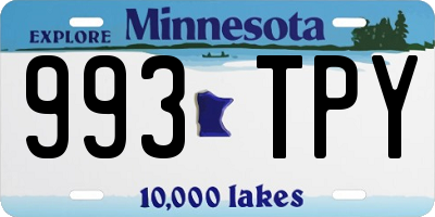 MN license plate 993TPY