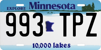 MN license plate 993TPZ
