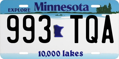 MN license plate 993TQA