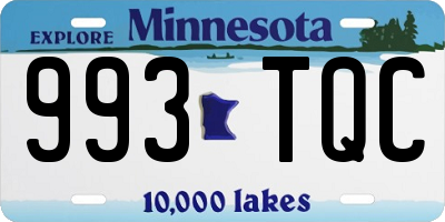 MN license plate 993TQC