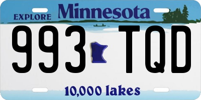 MN license plate 993TQD