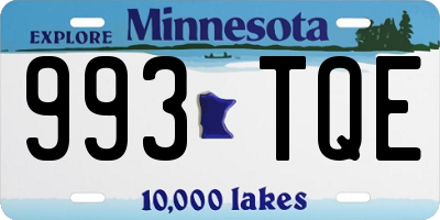 MN license plate 993TQE