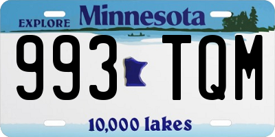 MN license plate 993TQM