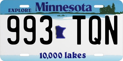 MN license plate 993TQN