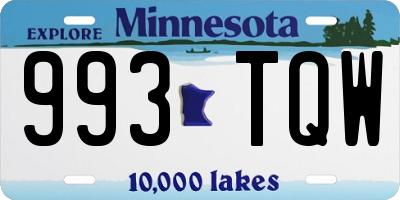 MN license plate 993TQW