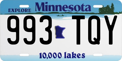 MN license plate 993TQY