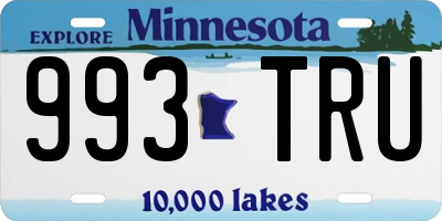 MN license plate 993TRU