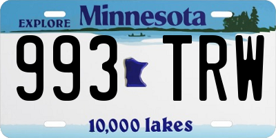 MN license plate 993TRW