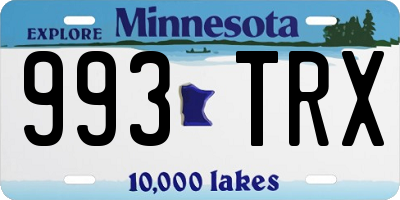 MN license plate 993TRX