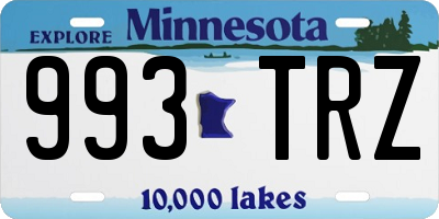 MN license plate 993TRZ