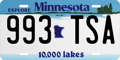 MN license plate 993TSA
