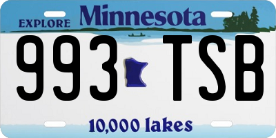 MN license plate 993TSB