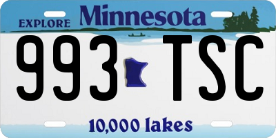 MN license plate 993TSC