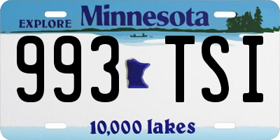 MN license plate 993TSI