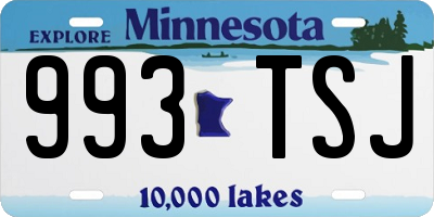 MN license plate 993TSJ