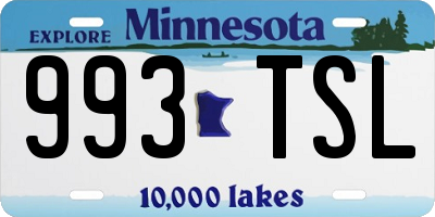 MN license plate 993TSL