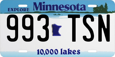 MN license plate 993TSN