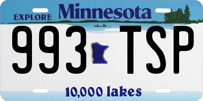 MN license plate 993TSP