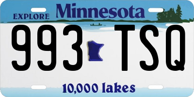 MN license plate 993TSQ