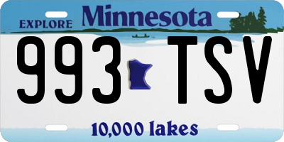 MN license plate 993TSV