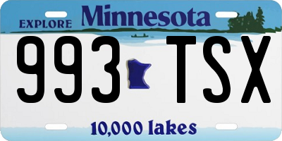 MN license plate 993TSX